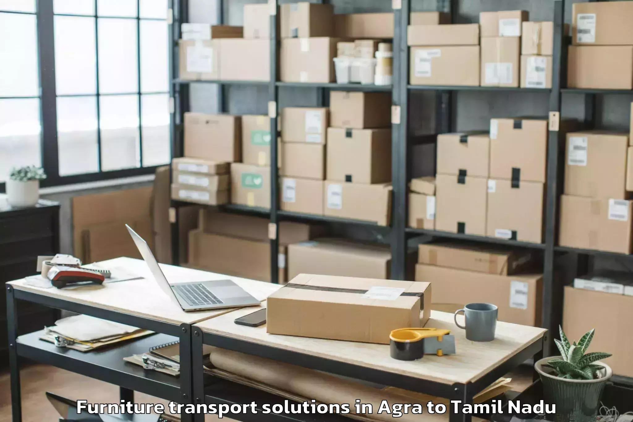 Discover Agra to Tiruvottiyur Furniture Transport Solutions